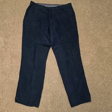 J.Crew Bowery Baird McNutt Irish Linen Pants Mens 34x30 Blue Straight C0633 picture