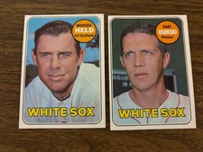 1969 Topps (2) Chicago White Sox Woodie Held Dan Osinski Ex/Mt Condition picture