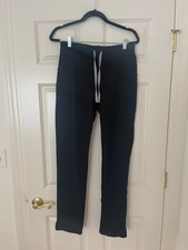 FIGS Yola Skinny Scrub Pants Womens S/T Tall Black Drawstring Technical picture