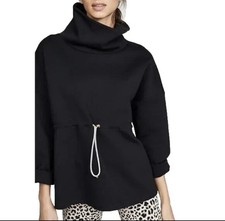 Varley Freya DoubleSoft Funnel Neck Sweatshirt Size XL Black picture