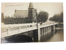 vintage 1909 main street bridge leroy N Y divided back postcard picture