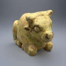 Ancient Central Asian Roman Greek Civilization Depicted Calf Recumbent Position picture