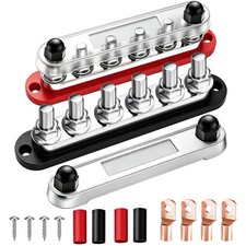Marine Bus Bar 350A 12V-48V Red Black Pair w Cover picture