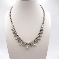 Weiss Signed Vintage Silver Tone Necklace with Rhinestones 15” picture