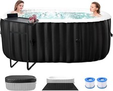 H&ZT Hot Tub 75”X47”X26” Inflatable Hot Tub 2 Person Portable Blow Up Hot Tub picture