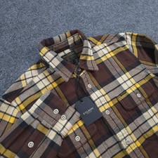 Filson Shirt Mens Small Brown Yellow Plaid Vintage Flannel Workwear Hiking NEW picture