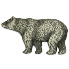 PinMart's Antique Silver Grizzly Bear Zoo Animal Lover Lapel Pin picture