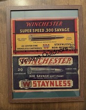 Winchester .300 Savage Vintage Advertising Ammo Box Reproduction Framed Print picture