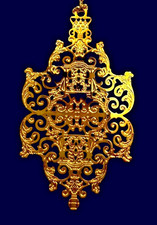 Vintage Colonial Williamsburg Christmas Ornament 24K Gold Finish Filigree 3