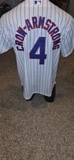 Pete Crow-Armstrong Chicago Cubs White Pinstripe Double Stitched Fan Apparel MED picture