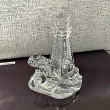 Lenox Crystal Lighthouse Figurine (4.5”), Clear Nautical Decorative Sculpture picture