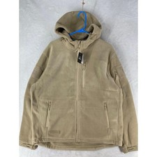 BAERskin Jacket Mens XL Beige BAER Skin 4 Fleece Hooded Tactical Zip Pocket $120 picture