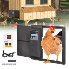 Automatic Chicken Coop Door Auto Chicken Door Opener Timer & LCD Screen New- picture