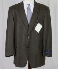 NWT COPPLEY Ermenegildo Zegna Brown Check Windowpane Jacket Sport Coat 48 R picture