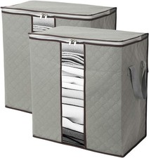Foldable Large Storage Bags 2 Pack, Clothes Quilt Blanket Pillow Bedding picture