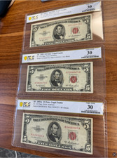 1953A or 1953 $5 Legal Fr. 1533 or Fr.1532-red seal B-A or A-A Block PCGS 30 VF  picture