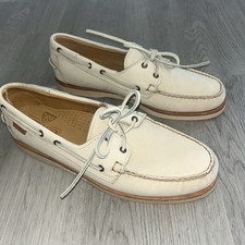 Sebago Crest Docksides Men’s 11 M Cream Leather Boat Shoes picture
