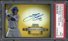 2012 Bowman Sterling Francisco Lindor Gold Refractor Auto /50 BSAP-FLPSA 9 picture