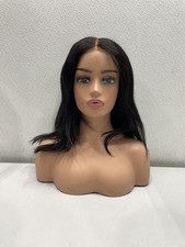 Unice Natural Black Straight Human Hair Glueless 7x5 Lace Front Wig, 14