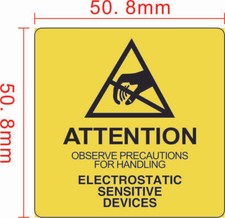 ESD 2x2 Electrostatic Sensitive Devices Anti Static Warning 1000 Labels picture