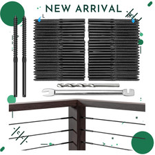 NEW Lag Screws Cable Railing Kit 120 Pack Black T316 Stainless Steel 1/8