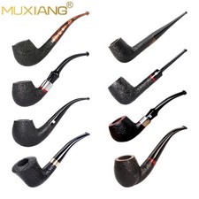 Clearance Sale MUXIANG Sandblasted Briar Tobacco Pipe 9mm Filter Wooden Pipe picture