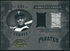 2003 Donruss Timeless Treasures HOF Combos Roberto Clemente GU Jersey Hat 06/25 picture