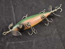 Repainted Pflueger Neverfail Minnow 5 Hook Wood Lure, Glass Eyes picture