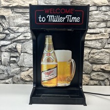 Vintage Lighted Mirror Back Bar Miller High Life “Welcome To Miller Time” Sign picture