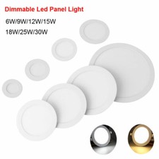 Dimmable LED Panel Light Recessed Ceiling Lamp Downlight Round 6/9/12/15/18/30W picture