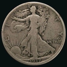 1917-S 50C Reverse Walking Liberty Half Dollar VG Condition 90% Silver  picture