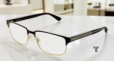 GUCCI GG0383O 004 Rectangular Black Endura Gold Demo Lens 58 mm Men's Eyeglasses picture