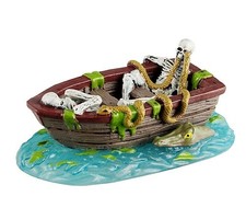Lemax Lost In The Lagoon #52508 BRAND NEW slimy rowboat skeleton alligator picture