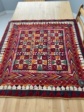 Banjara boho Gypsy hippie India Rabari vintage embroidery wall hanging 32x33