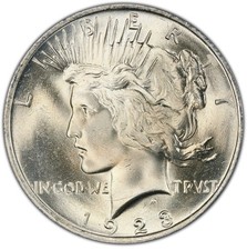1923 $1 Peace Silver Dollar Brilliant Uncirculated US Coin Mint picture