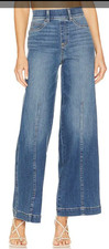 Spanx Seamed Front Wide Leg Jeans Vintage Indigo size M 20407R elastic waistband picture