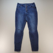 Maurices m jeans Skinny Women M Medium Blue High-Rise Curvy Button Fly Denim picture