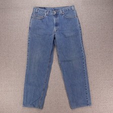 Vintage Levis 550 Jeans Fits 35x30 Light Wash Batwing Tag Made in USA 90s picture