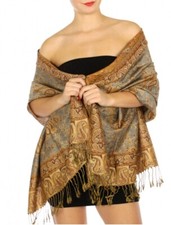  Fashion Outlined Paisley Pashmina Scarf Shawl Wrap 24 COLORS  picture