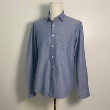 J.Crew Men's L Slim Fit Blue Oxford Button Up Shirt 100% Cotton picture