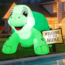 GOOSH 5 FT Long Spring Tortoise Inflatable Outdoor Decoration Blow Up Green  picture
