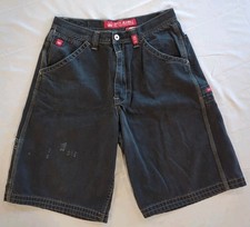 Vintage 90s JNCO Huge Crown Logo Wide Leg Black Shorts Men's Size 34 picture
