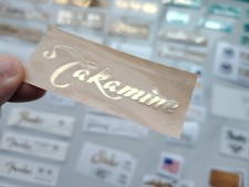 2Pcs Self-Adhesive Metal Stickers For Takamine Guitar Neck Head Headstock Golden picture