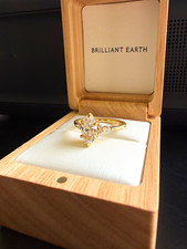 Brilliant Earth 18K Yellow Gold Nadia Ring Size 7 1.22ct D VVS2 Lab Created picture
