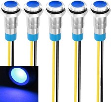 LED Metal Indicator Light 110V-220VAC Waterproof Signal 8mm Lamp (Blue)-  5 pcs picture