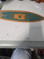 Vintage 1930s-1940s Jacrim Keystone Wooden Pond Sailboat Hull - Restorer Special picture