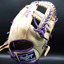 Rawlings JAPAN HOH Heart of the Hide Infield Glove 11.625 RHT Camel/Purple Rare picture