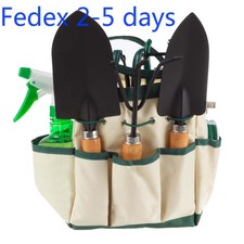Pure Garden 8-Piece Gardening Hand Tool Set with Canvas Tote (Beige) picture