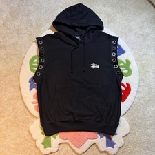 Stussy x Junya Watanabe MAN Eye CDG Grommet Sleeveless Hoodie Black Size M picture