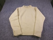 Our Legacy Sweater Mens EU 48 White Heavy Chunky Raglan Wool Knit Crewneck picture